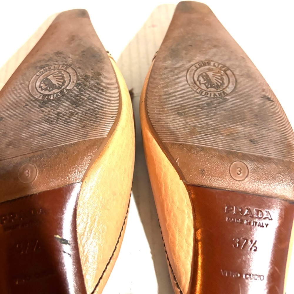 Prada vintage Beige Leather Mules with Bow Accent - Picture 7 of 8